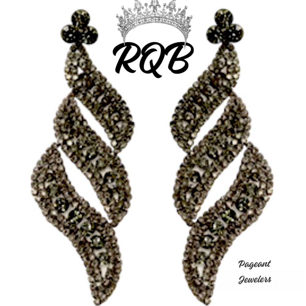 Light Black Pageant Earrings